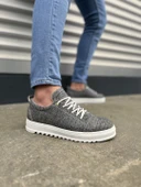 JET-152 Cool Bağcıklı Keten Erkek Günlük Spor Klasik Ayakkabı KBT - Gri thumbnail 1