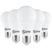 ZMR 102/B.65 5'li Paket LED Ampul 9W 6500K Beyaz Işık E27 Duylu Enerji Tasarruflu Uzun Ömürlü - 2
