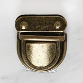 Loren Metal Çanta Kilidi Büyük Antik Sarı thumbnail 1