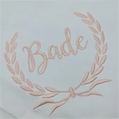 Kişiye Özel Penye Battaniye Laruel Desenli Pudra Pembe - 2