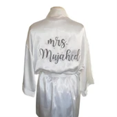 Kişiye Özel Nakışlı Gelin Sabahlığı Mrs. - 2
