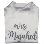 Kişiye Özel Nakışlı Gelin Sabahlığı Mrs. - 1
