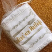 Kişiye Özel Nakışlı Kadife Beyaz El Havlusu 3 lü Set 30x50 Cm - 2