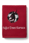 Kişiye Özel İsimli Futbolcu Nakışlı Antrenman Havlusu – Antrasit Sporcu El Havlusu 50x90 cm - 5