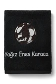 Kişiye Özel İsimli Futbolcu Nakışlı Antrenman Havlusu – Antrasit Sporcu El Havlusu 50x90 cm - 9