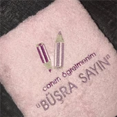 Kişiye Özel Canım Öğretmenim Nakışlı Havlu 30x50 thumbnail 1