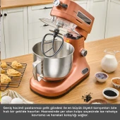 Karaca Pro Artisan Tartılı Dijital Ekran Zaman Ayarlı Döküm Hamur Yoğurma Makinesi Copper Glow 1600W 5L thumbnail 8