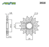 ÖN DİŞLİ KAWASAKI ZX-6R NINJA 636cc DİŞLİ SAYISI : +1 2019-2024 thumbnail 2