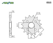 ÖN DİŞLİ KAWASAKI Z 900 RS 900cc 2017-2024 thumbnail 2