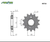 ÖN DİŞLİ HONDA XL V TRANSALP ABS 700cc DİŞLİ SAYISI : +1 2008-2011 thumbnail 2