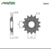 ÖN DİŞLİ HONDA CRF 250 X 250cc DİŞLİ SAYISI : -1 2004-2018 thumbnail 2