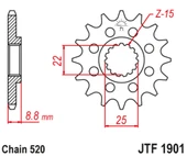 ÖN DİŞLİ KTM EXC F 450cc DİŞLİ SAYISI : -1 2003-2020 thumbnail 1