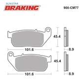 SİNTERLİ ÖN FREN BALATASI HARLEY D. XL 883 SPORTSTER CUSTOM 883cc ÖN SOL 2004-2010 thumbnail 2