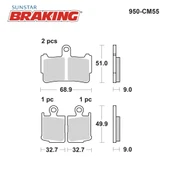 SİNTERLİ ÖN FREN BALATASI ÖN İKİ TAKIM KULLANIR 2010-2016 thumbnail 2