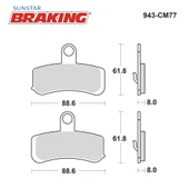 SİNTERLİ FREN BALATASI HARLEY D. ULTRA CLASSIC ELECTRA GLIDE FLHTCUSE BLK 1800cc ÖN ARKA 2008-2014 thumbnail 2
