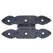 Antika Tarz Dekoratif Pirinç Düğmeli Menteşe - 117x57 mm, Oksit - 1