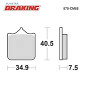 SİNTERLİ ÖN FREN BALATASI TRIUMPH STREET SCRAMBLER 900cc 2019-2020 thumbnail 2