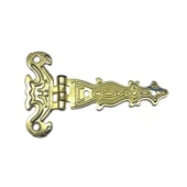 Dekoratif, Sac Tek Kuyruklu Menteşe - 40x68 mm, Küçük, Sarı, 100 Adet - 1