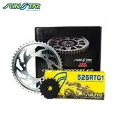 ZİNCİR DİŞLİ SETİ TRIUMPH THRUXTON 865cc ZİNCİR: SUNSTAR 525RTG1 Gold-104 ÖN-ARKA DİŞLİ: JT 18T-43T 2004-2015 thumbnail 2