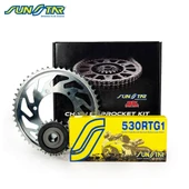 ZİNCİR DİŞLİ SETİ TRIUMPH TIGER SPORT 1050cc ZİNCİR: SUNSTAR 530RTG1 Gold-120 ÖN-ARKA DİŞLİ: JT 18T-45T 2014-2021 thumbnail 1