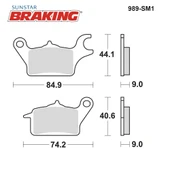 YARI METALİK SOL ÖN FREN BALATASI YAMAHA TRICITY 300cc 2020-2022 thumbnail 2