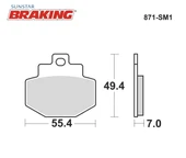 YARI METALİK ARKA FREN BALATASI VESPA VESPA GTV 300cc 2010-2023 thumbnail 2