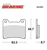 YARI METALİK FREN BALATASI YAMAHA YZF R THUNDERCAT 600cc ARKA 1996-2003 thumbnail 2