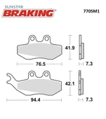 YARI METALİK FREN BALATASI PIAGGIO SKIPPER LX 150cc ÖN 2000-2006 thumbnail 2