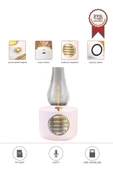 Torima D53 Pembe Vintage Gaz Lambası Taşınabilir Bluetooth Speaker Ayarlanabilir Işıklı USB Şarjlı thumbnail 2