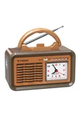 Torima D60 Kahverengi Nostalji Radyo Kablosuz Bluetooth Hoparlör - 2