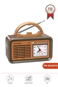 Torima D60 Kahverengi Nostalji Radyo Kablosuz Bluetooth Hoparlör - 1