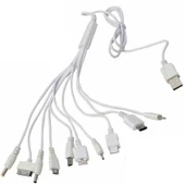 Çoklu Ahtapot Şarj 10  in 1 Hızlı Şarj Aleti 5V 2.1A Nokia ince uç kalın uç Samsung ince uç mototola V3 ipod iphone 4 - 1