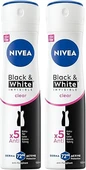 NIVEA Kadın Sprey Deodorant Black&White Invisible Clear 150 ml, Ter ve Ter Kokusuna Karşı 72 Saat Anti-perspirant Koruma,Çiçeksi Koku,x2 Adet - 1