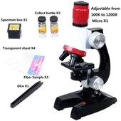 Eğitici Mikroskop Kiti Zoom Led Işıklı 100x 400x 1200x St1200x thumbnail 6