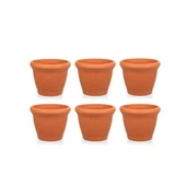 Omnipazar SO-HS01 Plastik Hasır Desenli Saksı 3.3 lt Kiremit 6 Adet - 1