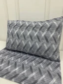 NİVEMESHOME MOR ÇİZGİLİ DESEN 2 Lİ YASTIK KILIFI KAPAKLI 50X70 - 2