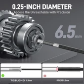 Teslong 360 Işıklı 4 Yönlü Eklemli Boroskop, 5 Inc - 6.5mm Çap - 1.5m Kablo - 3