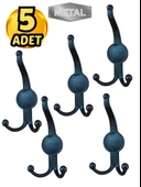 Metal Boncuk Portmanto Askısı Siyah Duvar Tipi – 5’li thumbnail 1