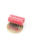 Fapatech 8li Dip Switch 8 Pin Kırmızı Anahtar Açık Kapalı Seçim Adres Ayar On Off Bağlantı - 5