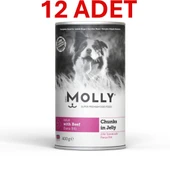 Molly Jöle İçinde Parça Dana Etli Yetişkin Köpek Konservesi 400gr (12 ADET) thumbnail 2