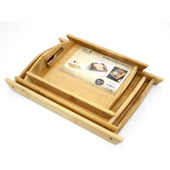 3'lü Bambu Tepsi Alk2167 - 1