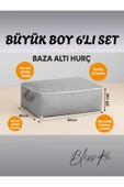 Blissra Baza Altı Hurç Seti 64x40x22 – 6’lı Organizer Hurç, Gri – Yorgan Nevresim Saklama-Stroge Bag thumbnail 1