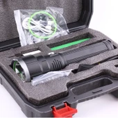 El Feneri 8000 Lümen 80W Uzun Menzil Metal Kasa Şarjlı Powerbank Ledli Işık Lambası Su Geçirmez Kamp thumbnail 7