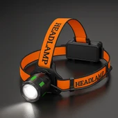 Kafa Lambası Zoomlu 60W Uzun Menzil Usb Şarjlı Powerbank Ledli Işık Su Geçirmez Kamp El Feneri thumbnail 8