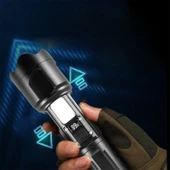 El Feneri 1500 Lümen Uzun Menzil Usb Şarjlı Powerbank Ledli Işık Kafa Lambası Su Geçirmez Kamp Led thumbnail 2