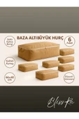 Blissra Baza Altı Hurç 6’lı Set 64x40x22cm – Sütlü Kahve Renk | Soft Kumaş Saklama Çantası - 1