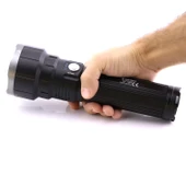 El Feneri 8000 Lümen 80W Uzun Menzil Metal Kasa Şarjlı Powerbank Ledli Işık Lambası Su Geçirmez Kamp thumbnail 5