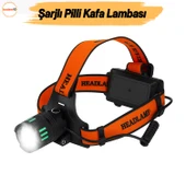 Kafa Lambası Zoomlu 60W Uzun Menzil Usb Şarjlı Powerbank Ledli Işık Su Geçirmez Kamp El Feneri thumbnail 1