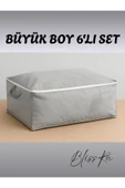 Blissra Baza Altı Hurç Seti 64x40x22 – 6’lı Organizer Hurç, Gri – Yorgan Nevresim Saklama-Stroge Bag thumbnail 2