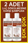 Dermaderm 2 Adet Saç Dökülmesine Karşı Biotin ve Keratin İçeren Sarımsak Özlü Şampuan 2 x 250 ml - 1